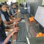 Student learning on a computer