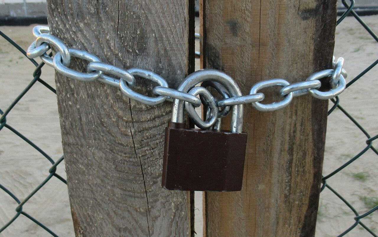 Padlock and chain symbolising cybersecurity