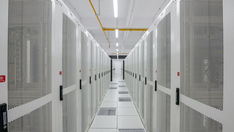 Server racks in a data center