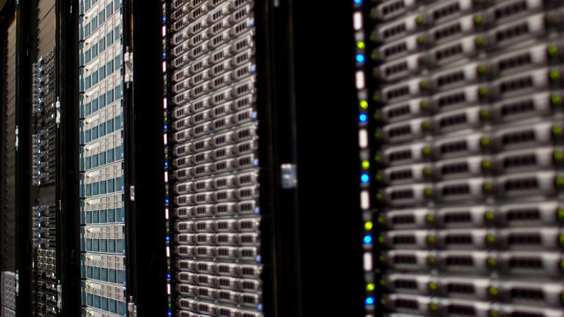 Rows of cloud servers